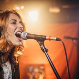 photo d'une femme qui chante